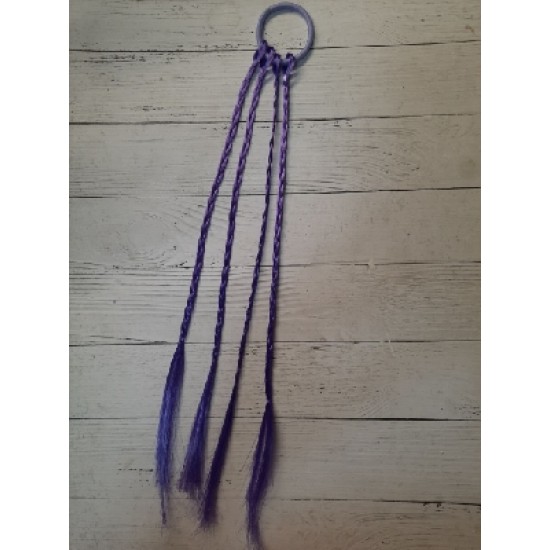 Косички однотонные на резинке фиолетовый 17, цена за 1 шт